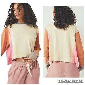 Free People We The Free Corey Color Block Long Sleeve Top Small